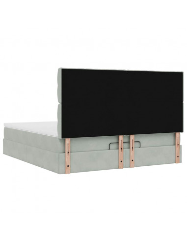 Struttura Letto Pouf con Materassi 180x200 cm Velluto