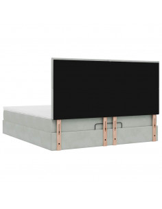 Struttura Letto Pouf con Materassi 180x200 cm Velluto 2