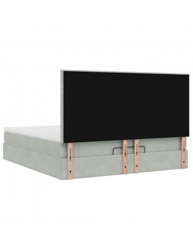 Struttura Letto Pouf con Materassi 180x200 cm Velluto