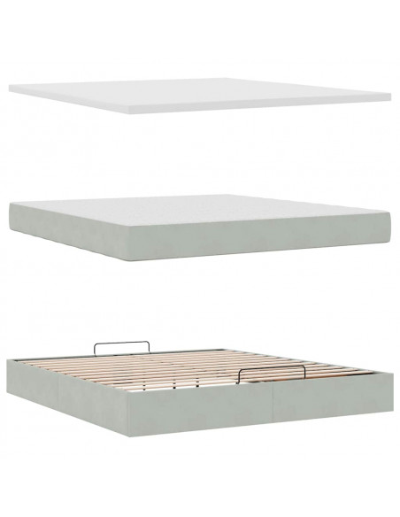 Struttura Letto Pouf con Materassi 180x200 cm Velluto