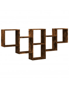 Mensola a Muro Rovere Fumo 159x18x66 cm in Truciolato 2