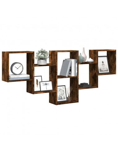 Mensola a Muro Rovere Fumo 159x18x66 cm in Truciolato