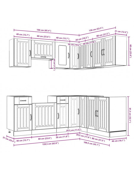 Set Mobili da Cucina 11 pz Lucca Rovere Sonoma in Truciolato