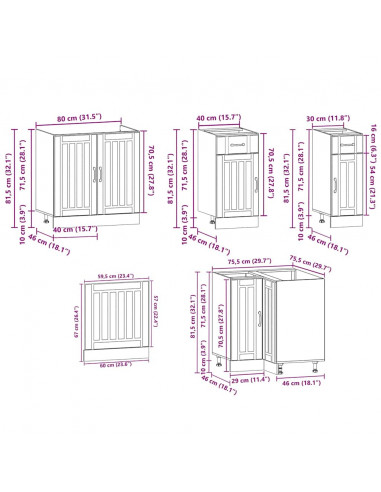 Set Mobili da Cucina 11 pz Lucca Rovere Sonoma in Truciolato