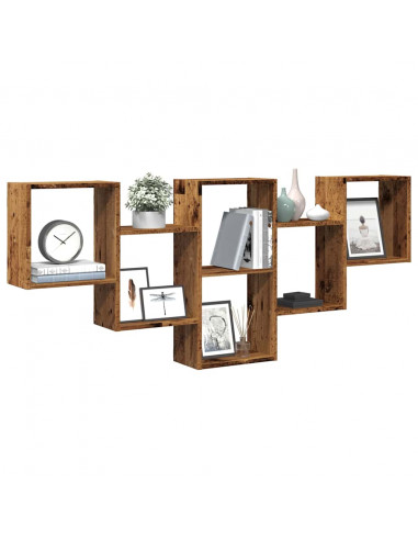 Scaffale a Parete Legno Vecchio 159x18x66 cm in Truciolato