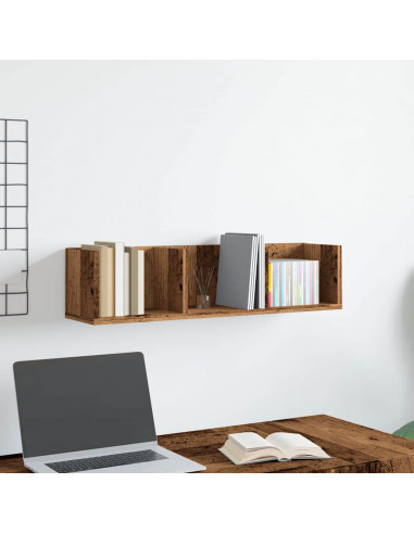 Scaffale Porta CD a Parete Antico 75x18x18 cm Legno Multistrato