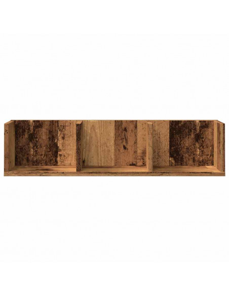 Scaffale Porta CD a Parete Antico 75x18x18 cm Legno Multistrato