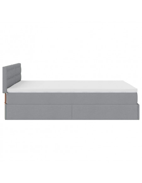 Struttura Letto Pouf con Materasso 140x200 cm in Tessuto