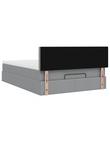 Struttura Letto Pouf con Materasso 140x200 cm in Tessuto