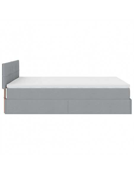 Struttura Letto Pouf con Materasso 140x200 cm in Tessuto