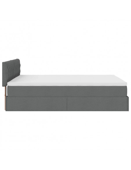 Struttura Letto Pouf con Materasso 140x200 cm in Tessuto