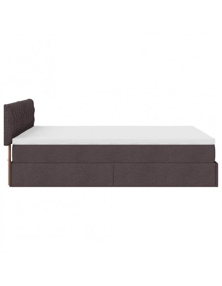Struttura Letto Pouf con Materasso 140x200 cm in Tessuto