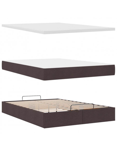 Struttura Letto Pouf con Materasso 140x200 cm in Tessuto