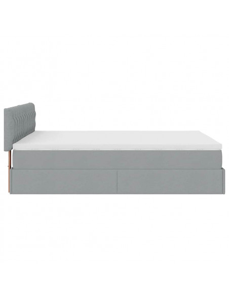 Struttura Letto Pouf con Materasso 140x200 cm in Tessuto