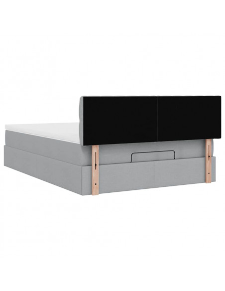 Struttura Letto Pouf con Materasso 140x200 cm in Tessuto