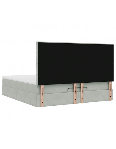 Struttura Letto Pouf con Materassi 180x200 cm Velluto