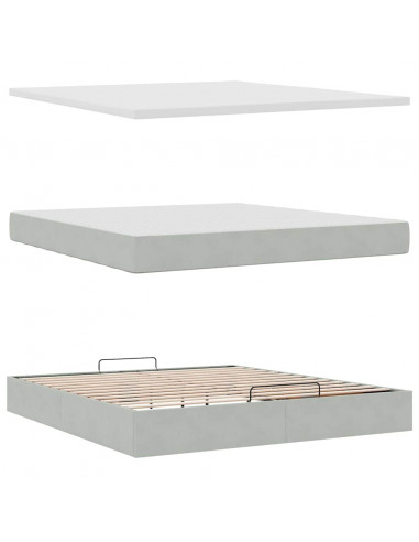 Struttura Letto Pouf con Materassi 180x200 cm Velluto