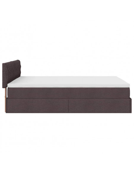 Struttura Letto Pouf con Materasso 140x200 cm in Tessuto