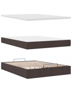 Struttura Letto Pouf con Materasso 140x200 cm in Tessuto 2