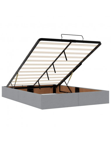 Struttura Letto Pouf con Materasso 140x200 cm in Tessuto