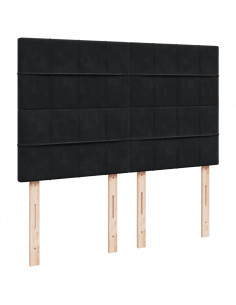 Giroletto a Molle con Materasso Nero 140x190 cm in Velluto