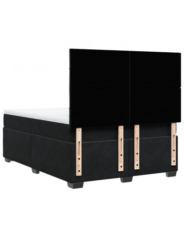 Giroletto a Molle con Materasso Nero 140x190 cm in Velluto