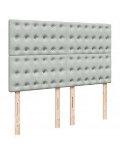 Giroletto a Molle con Materasso Grigio Chiaro 140x190cm Velluto 2