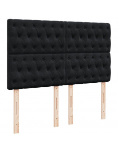 Giroletto a Molle con Materasso Nero 140x190 cm in Velluto