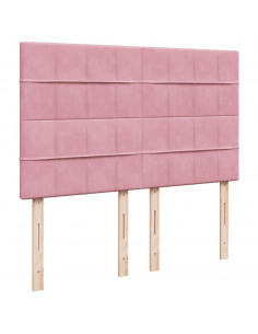 Giroletto a Molle con Materasso Rosa 140x190 cm in Velluto