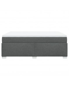 Giroletto a Molle con Materasso Grigio Scuro 140x190 cm Tessuto 2