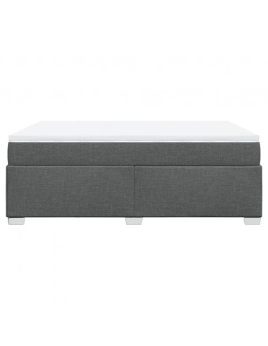 Giroletto a Molle con Materasso Grigio Scuro 140x190 cm Tessuto