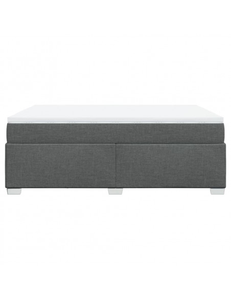 Giroletto a Molle con Materasso Grigio Scuro 140x190 cm Tessuto