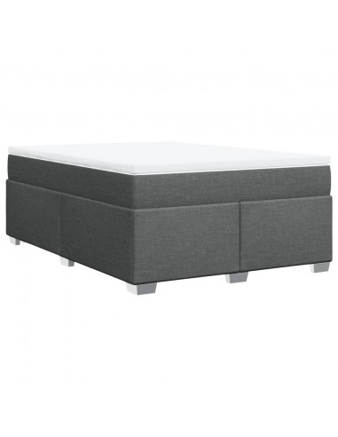 Giroletto a Molle con Materasso Grigio Scuro 140x190 cm Tessuto