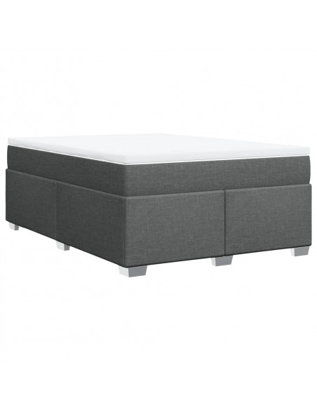 Giroletto a Molle con Materasso Grigio Scuro 140x190 cm Tessuto