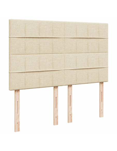 Giroletto a Molle con Materasso Crema 140x19 cm in Tessuto