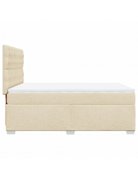 Giroletto a Molle con Materasso Crema 140x19 cm in Tessuto