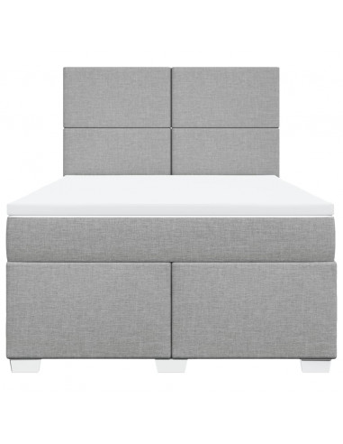 Giroletto a Molle con Materasso Grigio Chiaro 140x190cm Tessuto