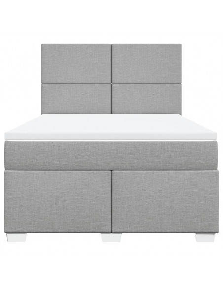 Giroletto a Molle con Materasso Grigio Chiaro 140x190cm Tessuto
