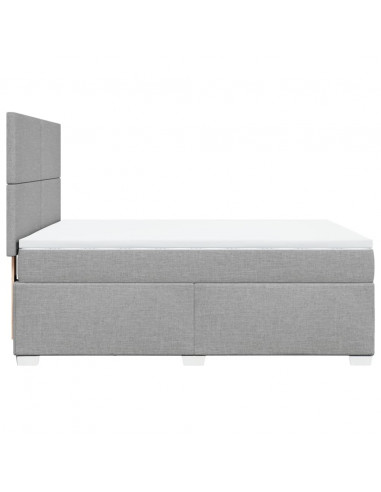 Giroletto a Molle con Materasso Grigio Chiaro 140x190cm Tessuto