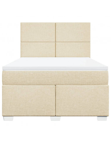 Giroletto a Molle con Materasso Crema 140x19 cm in Tessuto