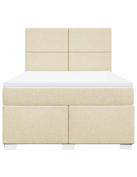 Giroletto a Molle con Materasso Crema 140x19 cm in Tessuto