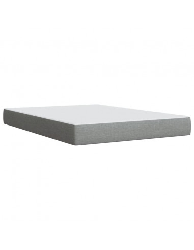 Giroletto a Molle con Materasso Grigio Chiaro 140x190cm Tessuto