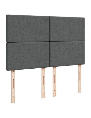 Giroletto a Molle con Materasso Grigio Scuro 140x190 cm Tessuto