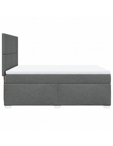 Giroletto a Molle con Materasso Grigio Scuro 140x190 cm Tessuto