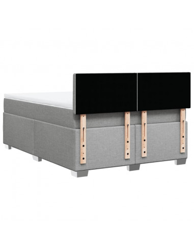 Giroletto a Molle con Materasso Grigio Chiaro 140x190cm Tessuto
