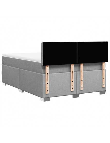 Giroletto a Molle con Materasso Grigio Chiaro 140x190cm Tessuto