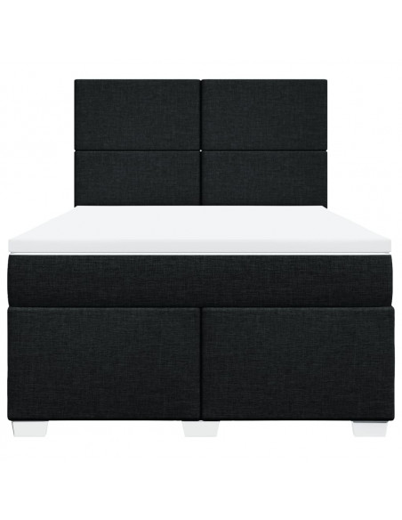 Giroletto a Molle con Materasso Nero 140x190 cm in Tessuto
