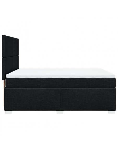 Giroletto a Molle con Materasso Nero 140x190 cm in Tessuto