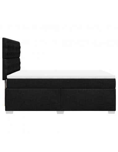 Giroletto a Molle con Materasso Nero 140x190 cm in Tessuto