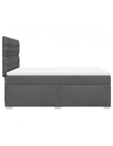 Giroletto a Molle con Materasso Grigio Scuro 140x190 cm Tessuto